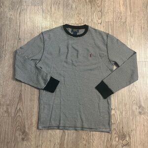 Polo Ralph Lauren Waffle Knit Thermal Crewneck Cotton Black/White Men’s Size XL
